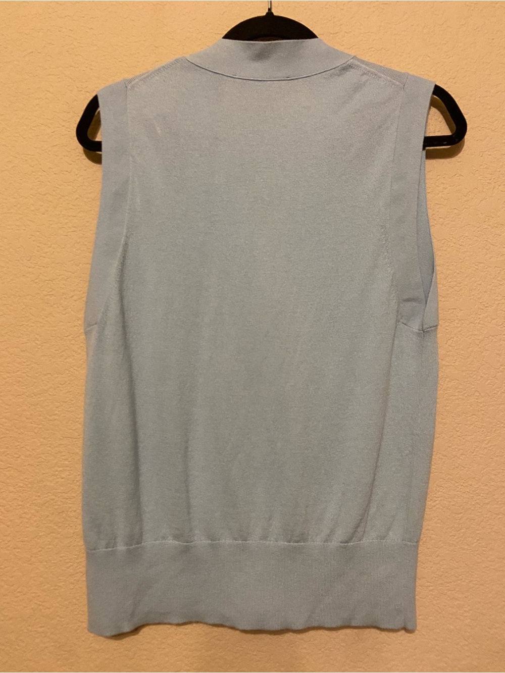 EVERLANE Sweater Vest Organic Cotton Wool Blend Sz M light Blue Button Up - Picture 2 of 6